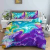 Bedding sets 2/3Pcs Fashion Marbling Duvet Cover Colorful Aesthetics Home Decor Bedding Sets Soft Size Bedding Set