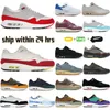 2023 mens 87 Running Shoes 87 men trainers 1 Designer sneakers 1s Big Bubble Sport Red Patta waves Honey Dew PRM Duck Pecan Polka Dots Shima Crepe Soft Grey womens shoes