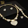 Set di gioielli da sposa Kingdom MA India Necklace Oreging Ring Set di braccialetti per donne Regali per matrimoni africani Bighi di gioielli set di colori oro Big Big Set 230215