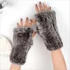 W 100% prawdziwa prawdziwa, prawdziwa dzianina królicza futra zimowego palca ciepłe miękkie rękawiczki rękawa rękawiczka 2010212766