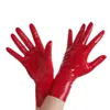 Lateksowe krótkie rękawiczki 0 4 mm zużycie klubowe do sukienki dla katsuit gumowego fetyszu Costume186r