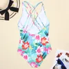 Schwimmkleidung Frauen bedruckte Badebekleidung sexy Rückenless Badeanzug gegen Hals Sommer Beach Schlampe Badeanzug S xxl 230822