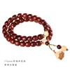 Strand Red Sandalwood Hand String Old Pearl Double Ring Armband Buddhist Pärlor Enkla trästrekor för män kvinnor