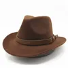 Weitkrempeln Hats Bucket Ozyc Womens Herren Wolle Hollow Western Cowboy Hut mit Modegürtel Größe Gentleman Lady Jazz Cowgirl Toca Sombrero Cap 230822