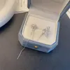 Orecchini schienali QXTC Shiny Crystal Butterfly Cuffer Clip per donne Napple Fasel Flower Stud Gioielli da sposa