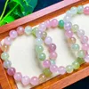 Bangle Natural Macaron Tourmaline Armband Quartz Gemstone Jewelry Crystal Stretch Children Birthday Present 1st 7mm