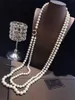 Collane a pendente a catena per maglione per donne cci di marca designer di gioielli di lusso c logo autunno e girocollo invernale Pearl-Chain Long-Chain 5455