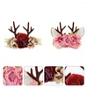 Bandanas 2 PCS Jul Antler pannband Hårhår Hoop Fashion Pannband Tillbehör Headwear Tyg Baby Baby