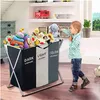 3 Secties Inklapbare opvouwbare wasmand Organisator Large Box Storage Wasmand Sorter Dirty Dissing Bag Kids Big Toys T2285D