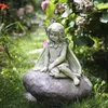 Garden Decorations Outdoor Courtyard Children's Creative American Rural Art Decoration Resin Antique Stone Flower Fairy Ornaments