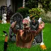 Outros suprimentos de festa de evento Decorações de Halloween decoração de horror de boneca assustadora Scream Scream Ghost Voice Ground Plug-in Overdoor Garden Yard Party Props 230823