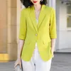 Abiti da donna piccole giacche blazer estate casual a mezza manica di base sottili sottili slip cappotti da ufficio outwear coat chic chic