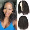 Afro riccio senza gluteo pari wigkinky riccio v parte bob parrucca umana capelli brasiliani parrucche per capelli per donne 180 densità