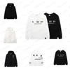 Zwart en wit casual glooid bottenpatroon t-shirt top heren sportshirt hoodie Japans en Koreaanse straatkleding heren sportshirt met heren