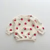 Rompers Spring Autumn Cute Set Baby Girls Fashion Strawberries Pullover Tops Cotton Sweatpants Boys Loose High Quality Tracksuit 230823