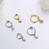 Hoopörhängen Kofsac för kvinnor Söt 925 Silver Fashion Heart Jewelry 6mm/8mm/10mm Gold Color Earring Girl Simple Accessories