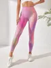 Actieve broek Tie geverfde gradiënt dames sport fitness yoga hoge taille leggings leggings buitentrend gym running plastic