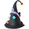 Black Witch Hat Foldable Black Halloween Women Planet Hats Universal Portable Cosplay Stage Decor For Carnival Party Costume HKD230823