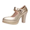 Heels 401 Block Gold Sier Wedding Women Pumps 10cm High Heel Shoes Ladies Party Dress Shoe 33 41 42 43 44 230822