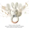 Jouets de dentition Tyryhu bébé petit lapin bois hochet en bois anneau de dentition mobile landau berceau anneau bricolage crochet sucette bracelet sans BPA 230822