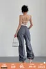 Women's Pants American Cargo Women Summer Jazz Dance Wide Leg Pleated Loose Casual Fashion 2023 M953