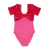 Kids Short Short Short Short Short Closed/Open Gallet Leotard Velvet Dance Childre