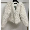 Womens Fur Faux Spring Fashion Coat Women Korea Warm Feather Coats Loose Short Outercoat Lady Party Elegant Outfits 230822