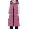 Gilets pour femmes mode décontracté confortable couleur unie gilet à fermeture éclair veste à capuche Junior matelassé Ragged