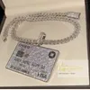 Biżuteria hip -hopowa VVS Moissanite Początkowy 925 Srebrny srebrny mrożony diamentowy łańcuch kubański Naszyjnik CU5K