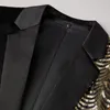 Abiti da uomo paillettes di lussuoso wave maschile giacca blazer maschio slim fit shawl lappel a bottone abitudini per feste di matrimonio giacche luccicanti cappotto nero