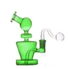 Günstigstes Bubbler Raucherwasserrohre14mm Femlae Gla Becher Bong Dab Rigs kleine Bubbler Shisa Öl Rig mit männlich gebogenen Glasölbrenner Rohrrohr Tabakschale