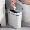 Waste Bins 14L Smart Sensor Trash Can Electronic Automatic Bathroom Toilet Bedroom Living Room Waterproof Narrow Seam Sensor Garbage Bin 230823