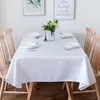 テーブルクロスソリッドカラーホワイトテーブルクロステーブルクロスファッションディナールームクロスプレーンテーブルカバーパラ長方形R230823