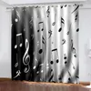 Tenda in bianco e nero musica cassica arte pianoforte 2 pezzi ombreggiatura tende per scura per la casa decorazione della camera da letto soggiorno