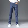 Pantaloni da uomo 2023 98% di cotone casual uomo color solido business moda sottile fit chinos grigio primaverili primaverili maschi