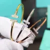 Tiffanylris Designer Brand gold bangles tennis bracelet 316L Titanium steel Luxury cz stone screwdriver friendship bracelets for women men love bangle with