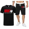 Tracksuits voor heren Twee -stuk sportkleding Shortsleeved casual t -shirt en spanschop shorts gorilla zomer katoenpak 230822