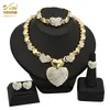 Bruiloft sieraden sets koninkrijk ma India ketting oorring ring armband sets voor vrouwen cadeau Afrikaanse bruids bruidsgeschenken sieraden sets goud kleur grote set 230215