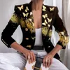 Abiti da donna Fashion Flower Stampa Bomber a maniche lunghe Bulsanti per cappotto vintage Tops Elegant Slim Basic Ladies Jackets 4 Color