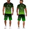 Men's Tracksuits Cool Gradient Color Scorpion 3D Printed O Neck Tees/Suits Poisonous Animal T Shirt Shorts Tracksuit Set Outdoor Sportwear