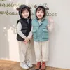 WAISTCOAT Autumn Inverno Inverno GIRL GILL SHEVEVELESSO COLORE PURO con cappotti da esterno con cappuccio per bambini 230822