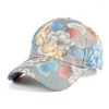 Stampa di fiori a sfera per donne decorazioni da viaggio per esterni sportivi Cappellino Summer Baseball Trekking