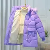 Down Coat 4 Color Winter Keep Warm Girls Jacket Diamond Mesh Print Can Be Waist Folded Padding Lining With Velvet Coat For Kids J230823