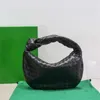 Italy Jodie Handbag Top Bag 2023 Medium Sized Dumpling Croissant Women's Sheepskin Woven Hand Held Shoulder Knot Underarm Leather