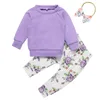 Rompers Ins Autumn 2023 Baby Girls 2PCS Clothes Set Cotton Long Sleeve Tops Floral Elastic Waist Pants Suit Toddler Outfits 230823