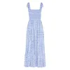 Casual Dresses for Women 2023 Dot Polka Dress with Strap Boho Square Neck Pleated Long Holiday Beach Vestidos