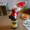 Partihandel Xmas Röd vinflaskor täcker påsar Julflaskhållare Party Decors kram Santa Claus Snowman Dinner Table Decoration SN852