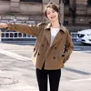 Frauen Trench Coats Frauen Temperament doppelt baceed gekerbte Streetwear Langarm Casual Vintage Korean Fashion Spring Windproof