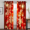 Curtain 3D Print Merry Christmas Gold Snowman Santa Claus Children's 2 Pieces Shading Window For Living Room Bedroom Decor
