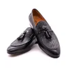 Chaussures habillées Chaussures d'hiver hommes mocassins en cuir véritable peint à la main sans lacet chaussures habillées pour hommes fête élégante chaussures d'affaires décontractées 230822